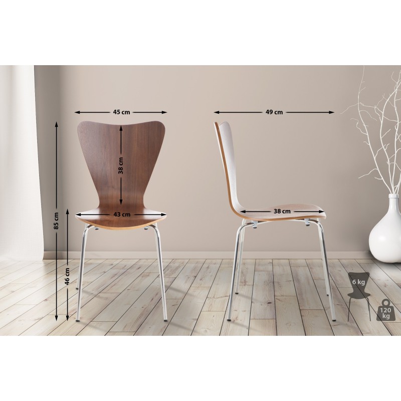 Juego de 4 sillas de visita Calisto de nogal