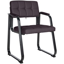 Silla de visita Canada B en piel sintética marrón