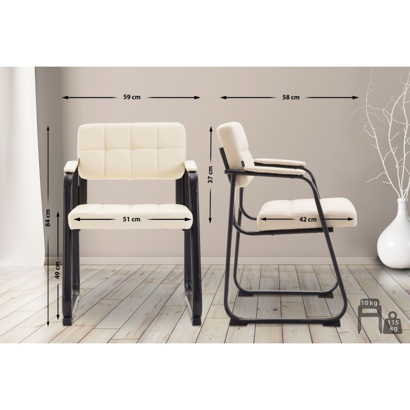 Silla de visita Canada B en piel sintética color crema