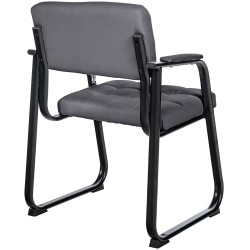 Silla de visita Canada B en piel sintética gris