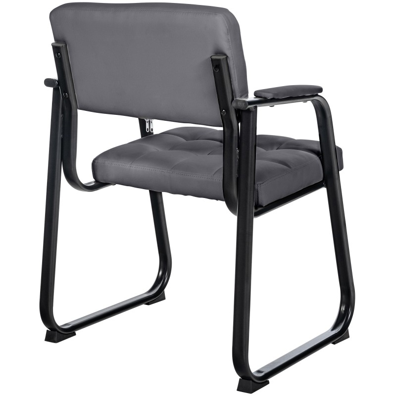 Silla de visita Canada B en piel sintética gris