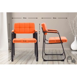 Silla de visita Canada B en piel sintética color naranja