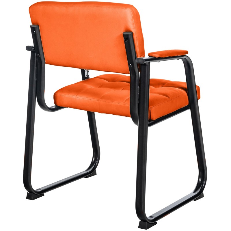 Silla de visita Canada B en piel sintética color naranja