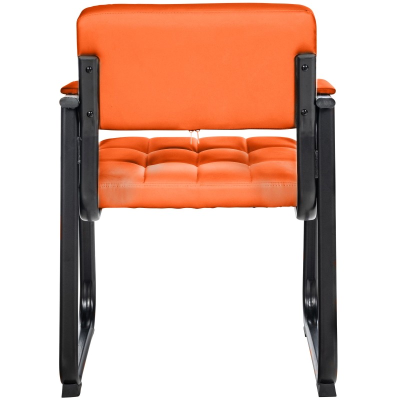 Silla de visita Canada B en piel sintética color naranja