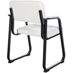 Silla de visita Canada B en piel sintética blanca