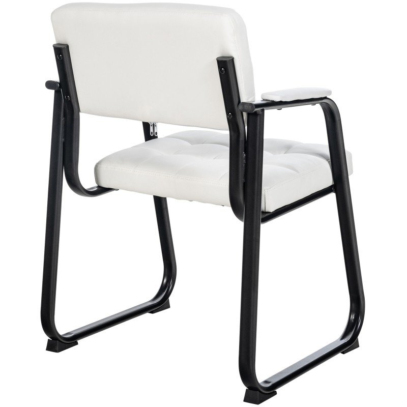 Silla de visita Canada B en piel sintética blanca