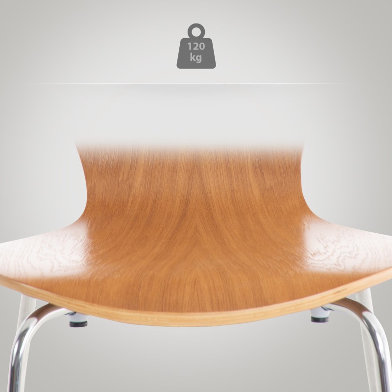 Juego de 4 sillas de visita de roble Calisto