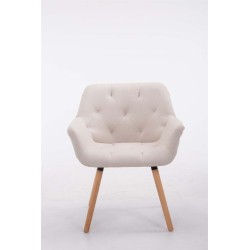 Silla de visita Cassidy en tela de roble beige Natura