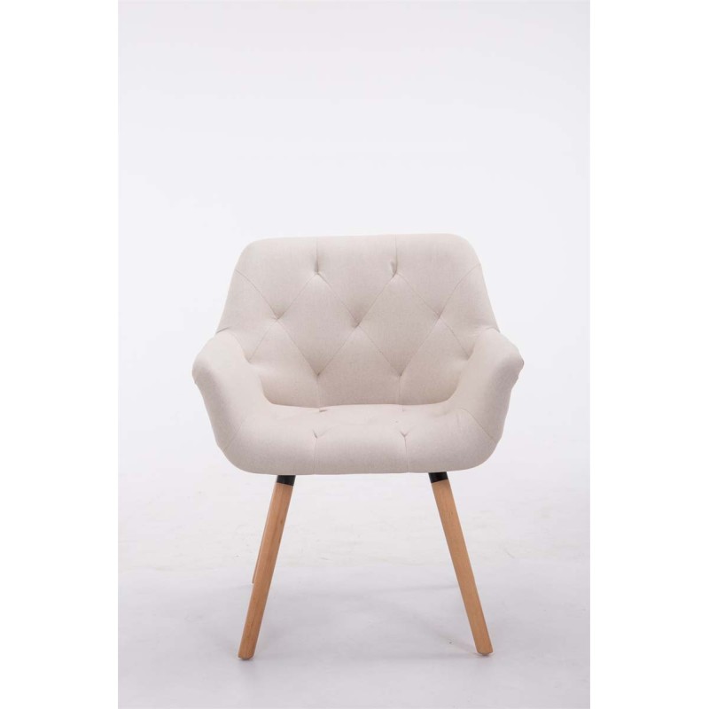 Silla de visita Cassidy en tela de roble beige Natura
