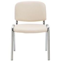 Silla de visita Ken C en piel sintética color crema