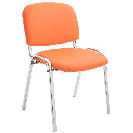 Silla de visita Ken C en piel sintética naranja