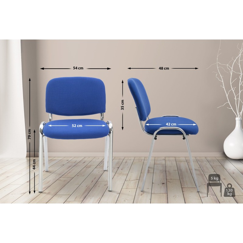 Silla de visita Ken C en tela azul
