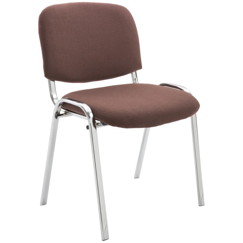Silla de visita Ken C en tela marrón