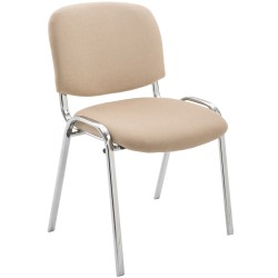 Silla de visita Ken C en tela color crema
