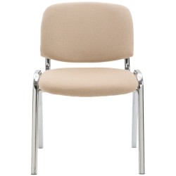 Silla de visita Ken C en tela color crema