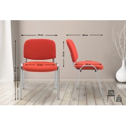Silla de visita Ken C en tela roja