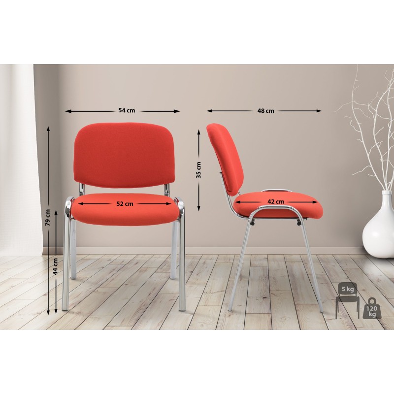 Silla de visita Ken C en tela roja