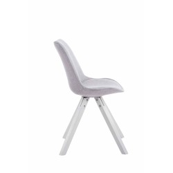 Silla de visita Toulouse en tejido cuadrado blanco y gris