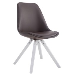 Silla de visita Laval Square blanca y marrón