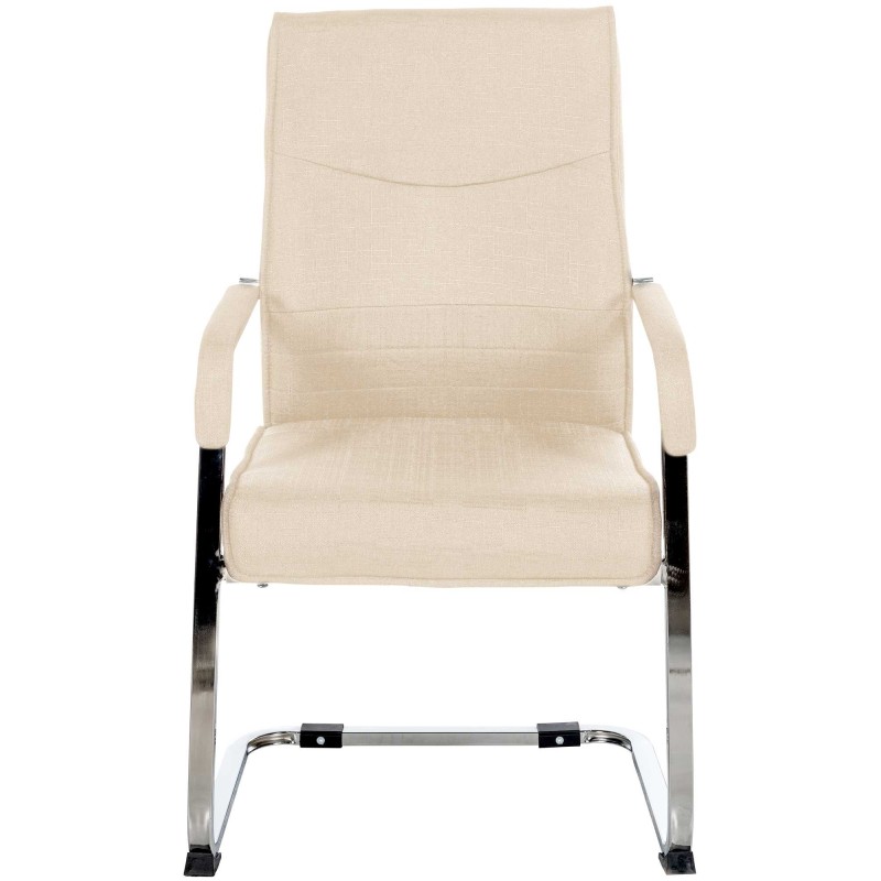 Silla de visita Hobart en tela color crema