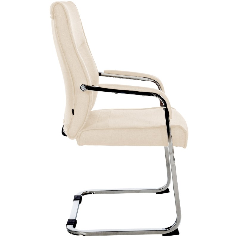 Silla de visita Hobart en tela color crema