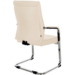 Silla de visita Hobart en tela color crema