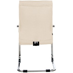 Silla de visita Hobart en tela color crema