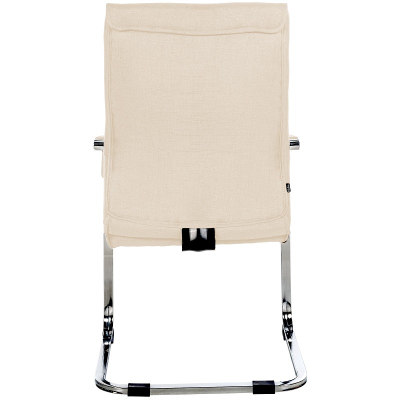 Silla de visita Hobart en tela color crema
