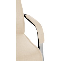 Silla de visita Hobart en tela color crema