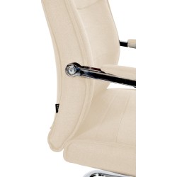 Silla de visita Hobart en tela color crema