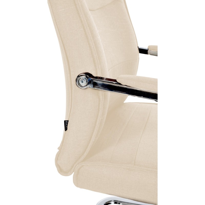 Silla de visita Hobart en tela color crema