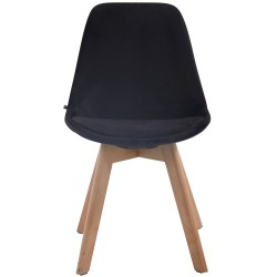 Silla de visita Borneo V2 en terciopelo natural negro