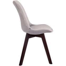 Silla de visita Borneo V2 en terciopelo gris nogal