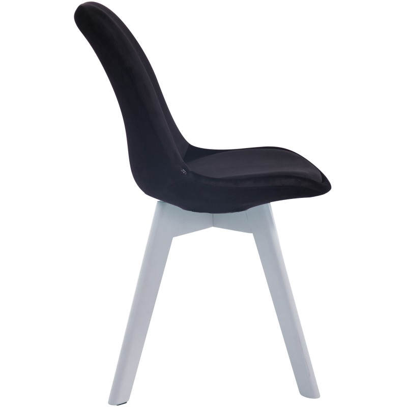 Silla de visita Borneo V2 en terciopelo blanco y negro