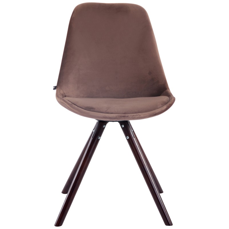 Silla de visita redonda Toulouse en terciopelo marrón capuchino