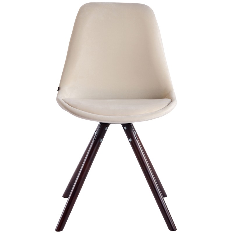 Silla de visita Toulouse, redonda de terciopelo, color crema capuchino