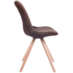 Silla de visita redonda Toulouse en terciopelo marrón natural