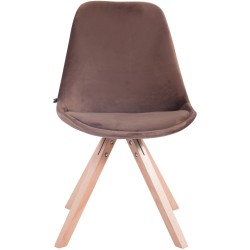 Silla de visita Toulouse, cuadrada, terciopelo, marrón natural