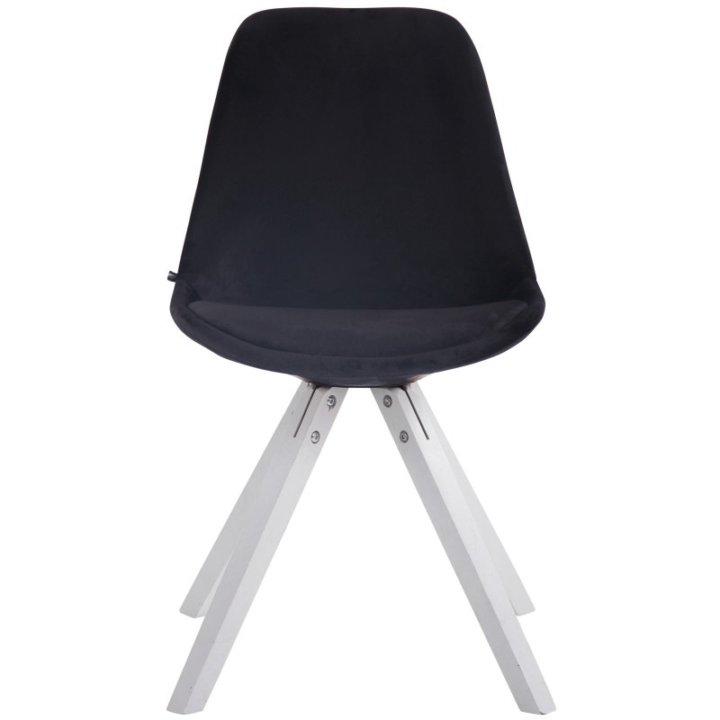 Silla de visita Toulouse, terciopelo, cuadrada blanca y negra