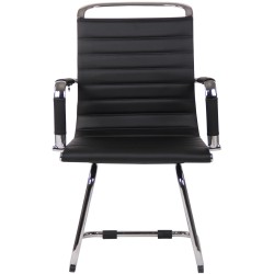 Silla de visita Balve en piel sintética negra