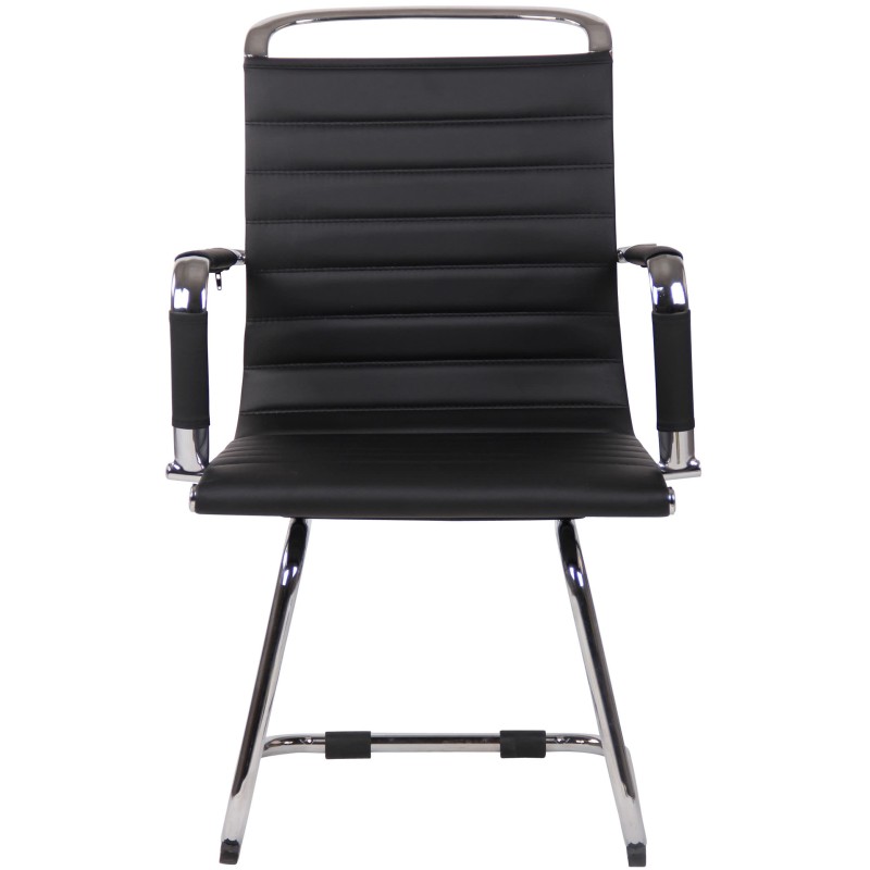 Silla de visita Balve en piel sintética negra