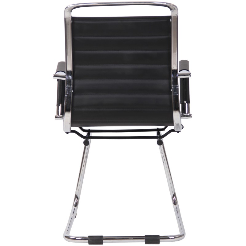 Silla de visita Balve en piel sintética negra