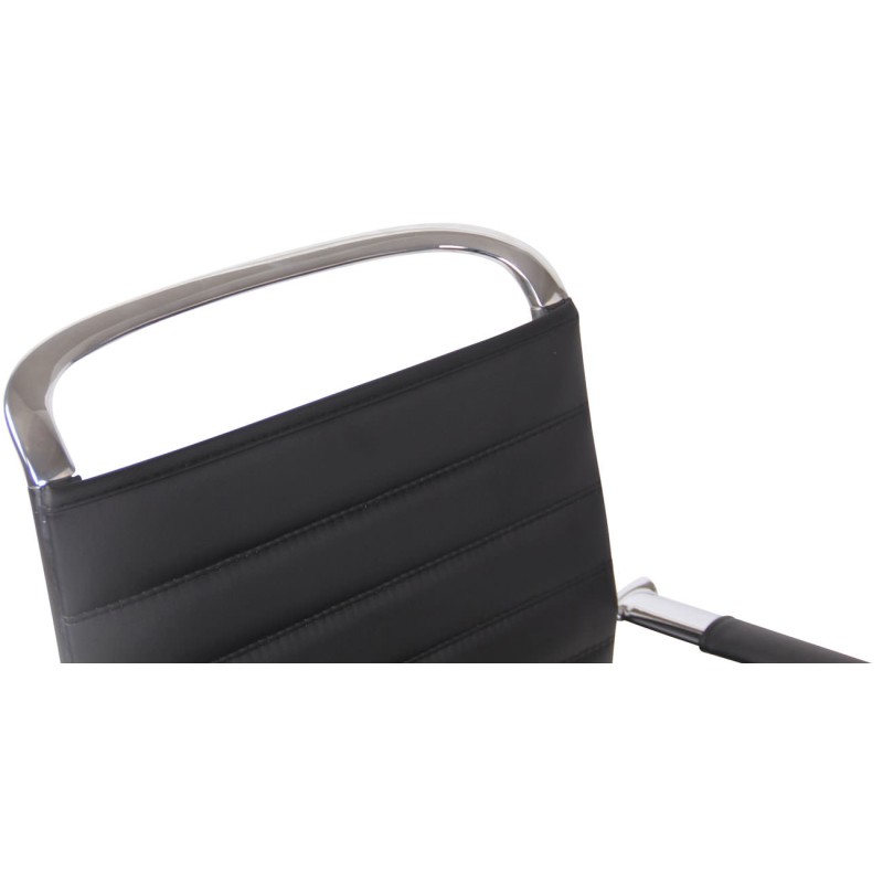 Silla de visita Balve en piel sintética negra