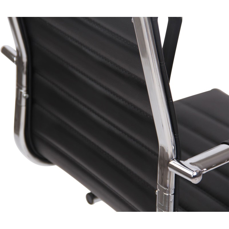 Silla de visita Balve en piel sintética negra