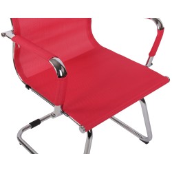 Silla de visita roja de malla Barnet