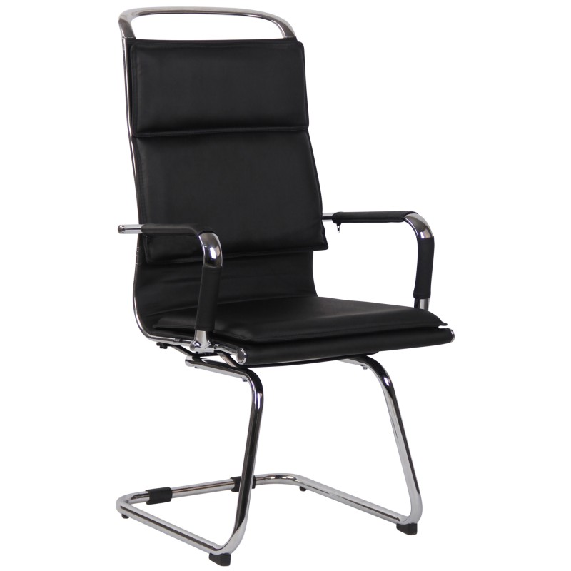 Silla de visita Bedford, polipiel negra