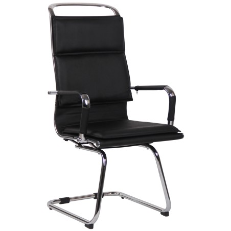 Silla de visita Bedford, polipiel negra