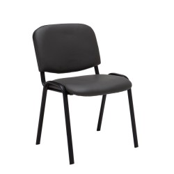 Juego de 4 sillas de visita Ken en piel sintética gris