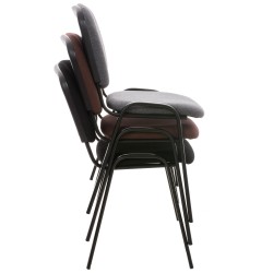 Juego de 4 sillas de visita Ken en tela gris