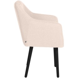 Silla de visita Utrecht en tela negra y beige